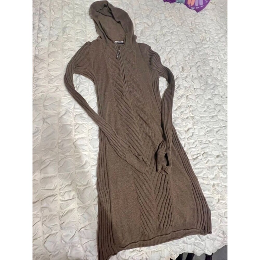 Athleta sweater hooded dress organic cotton and wool